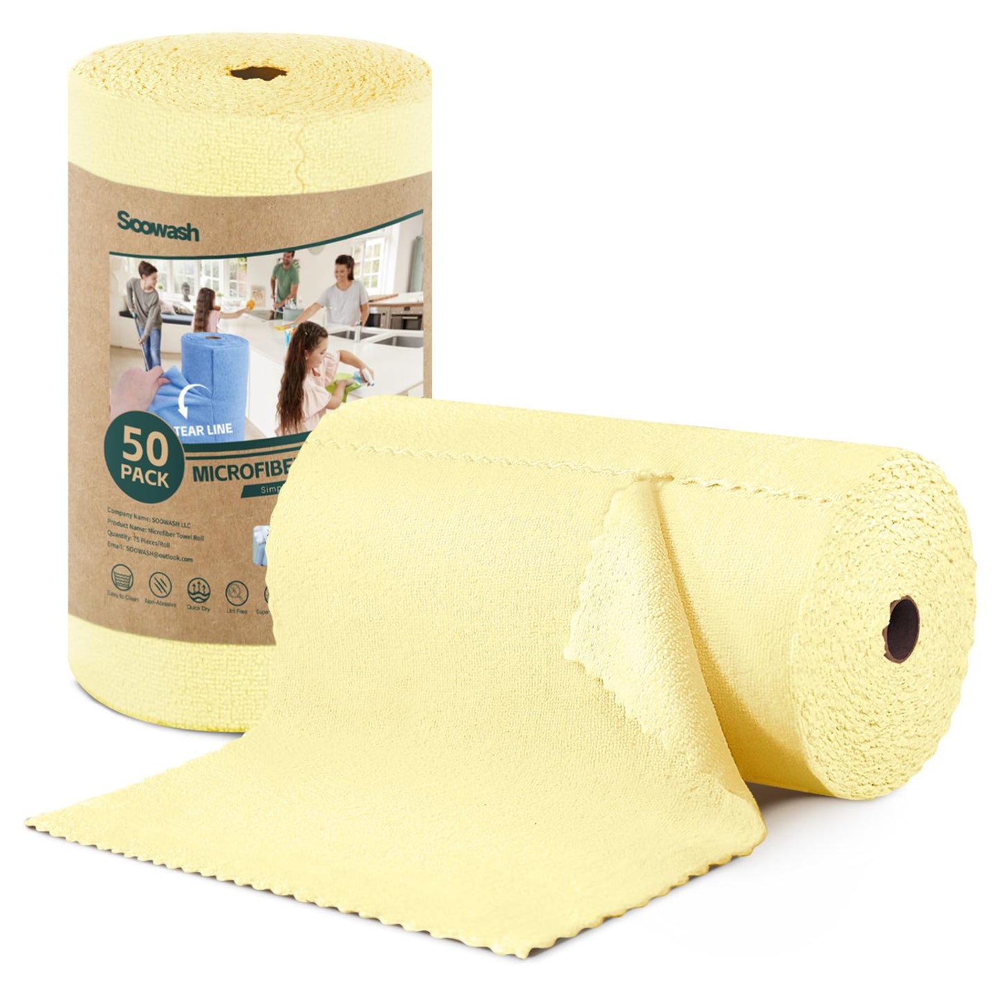 🧼🌀 Mikrofiber rengjøringsklutrull