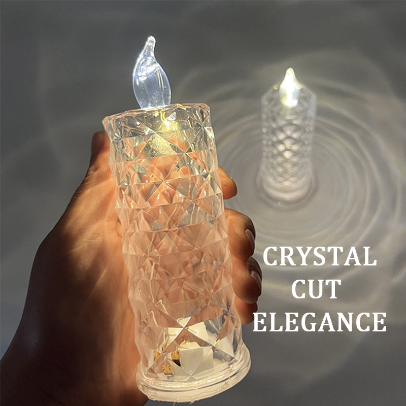 ✨ Crystal Rose Candle Light – Romantisk glød uten rot