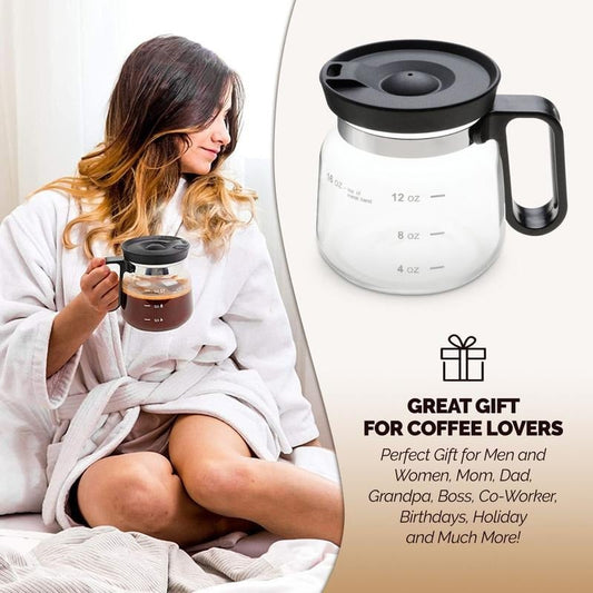 💕49% RABATT💖☕ 16 oz glasskaffekopp – Kaffekanne-stil