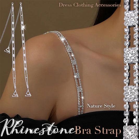 Elegant BH-stropp til kjole med strass (2 par)