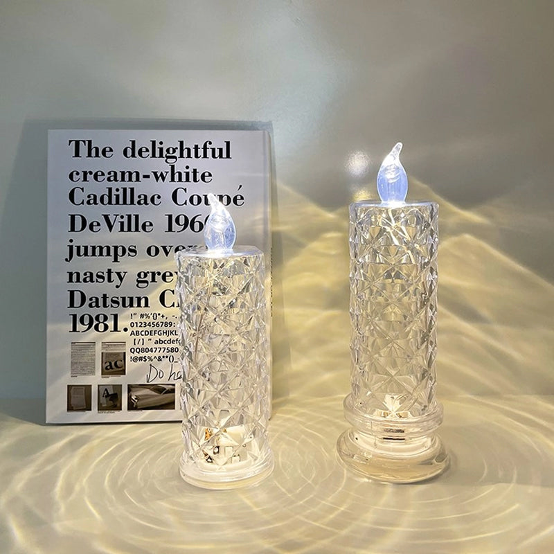 ✨ Crystal Rose Candle Light – Romantisk glød uten rot