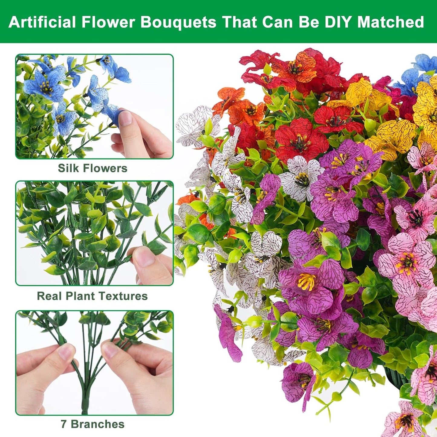 ✨Ukens spesialpris: kun 49 kr💥Livlige, UV-bestandige kunstige blomster🌺
