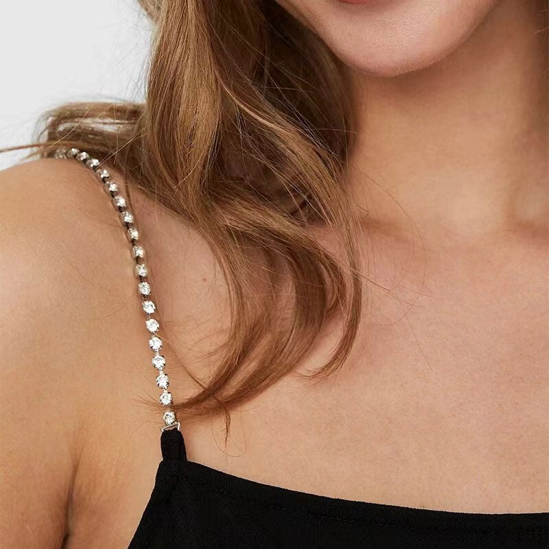 Elegant BH-stropp til kjole med strass (2 par)